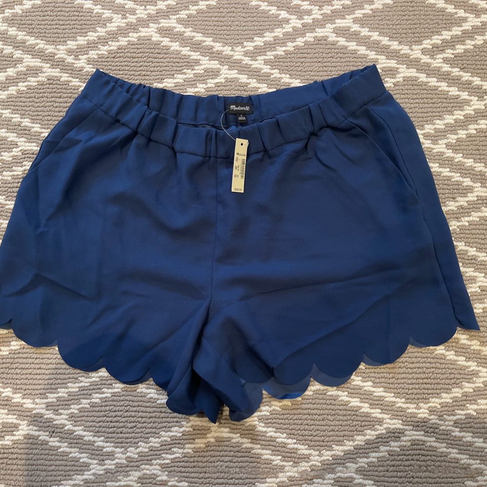 Madewell Navy Scalleped Shorts
